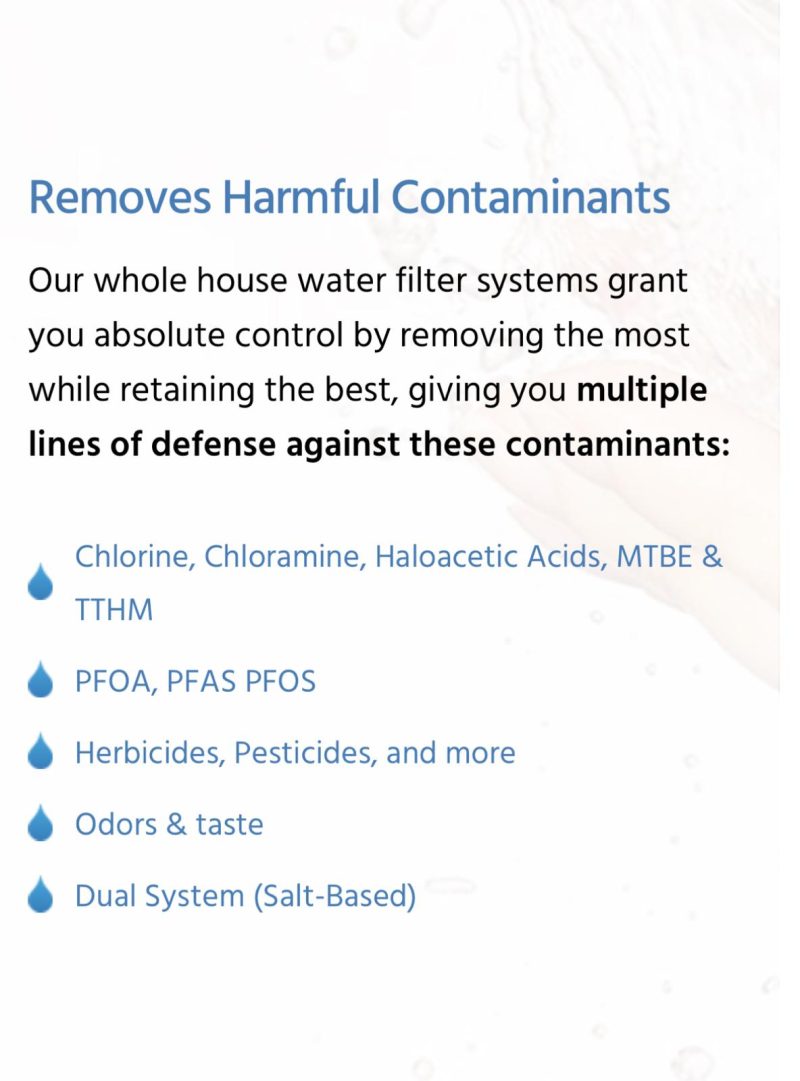Whole House Filtration with Salt Softener. 1 million gallons system